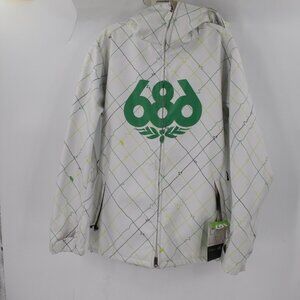 686 Jacket Men Medium Pelxus Surge Softshell InfiDry Hooded Full Zip fleece line